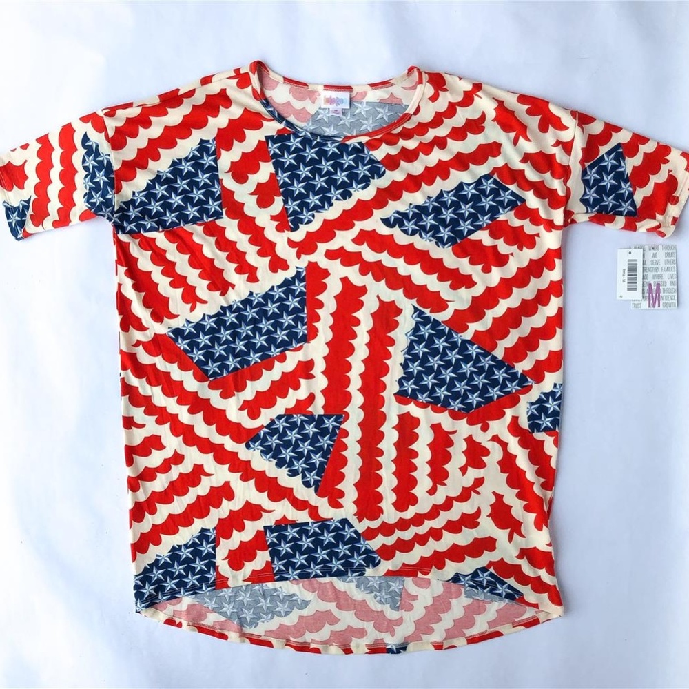 LuLaRoe Flag Irma Shirt - Medium